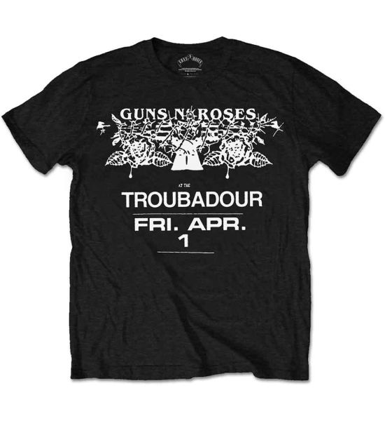 Guns N' Roses: Troubadour Flyer - Black T-Shirt