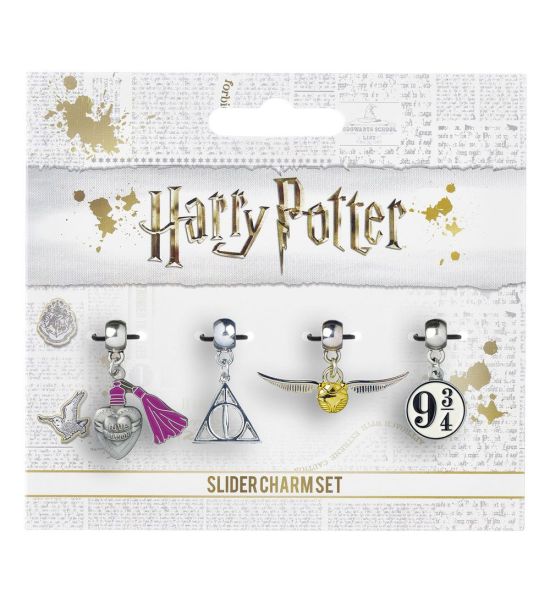 Harry Potter: Charm 4-Pack (Snitch/Deathly Hallows/Platform 9 3/4/Love Potion) (silver plated)