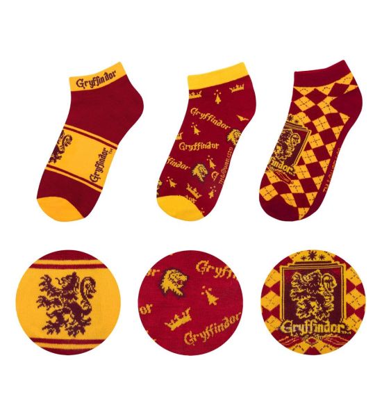 Harry Potter: Gryffindor Ankle Socks 3-Pack Preorder