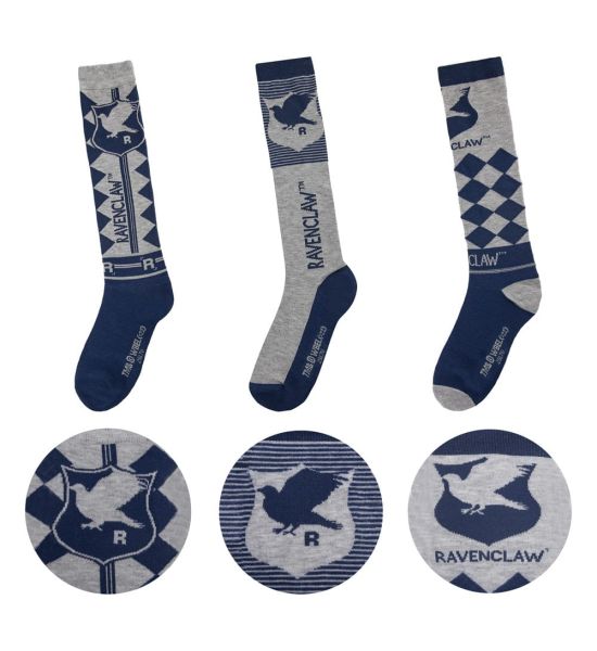 Harry Potter: Ravenclaw Knee-high Socks 3-Pack Preorder