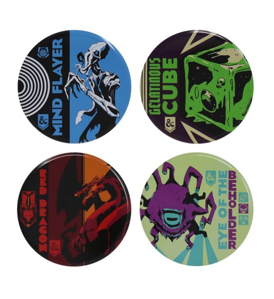 Dungeons & Dragons: Monsters Set of 4 Metal Coasters