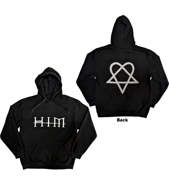 HIM: Logo (Back Print) - Black Pullover Hoodie