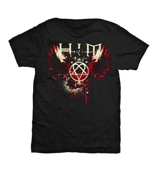 HIM: Wings Splatter - Black T-Shirt