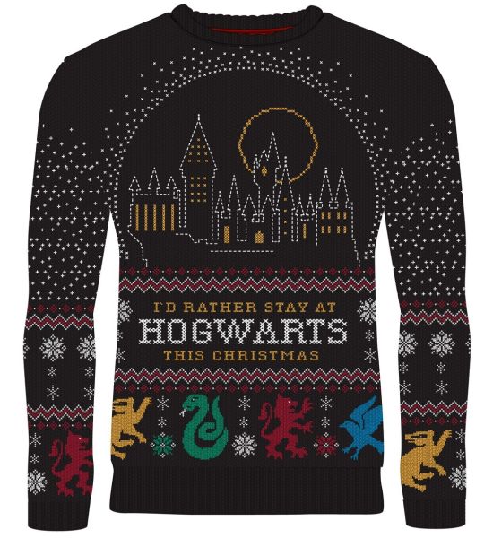 Buy the Harry Potter Hogwarts Christmas Jumper Free Delivery Merchoid UK