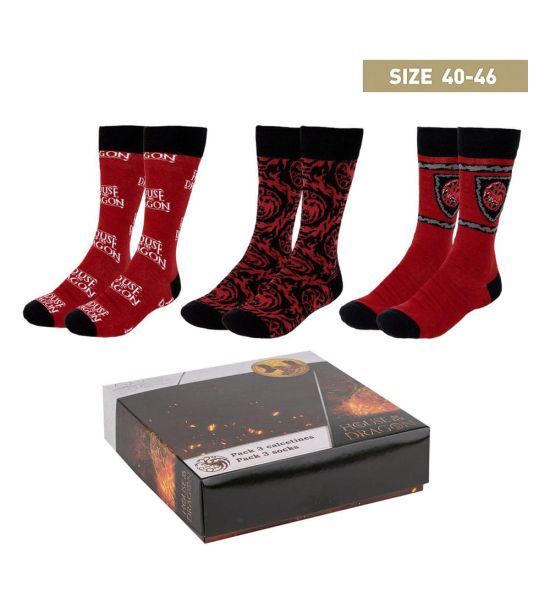 House of the Dragon: Socks 3-Pack (40-46)