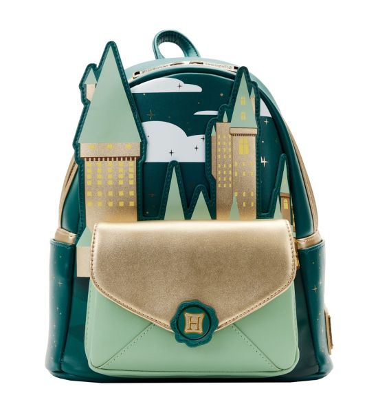 Harry Potter: Golden Hogwarts Castle Loungefly Mini Backpack