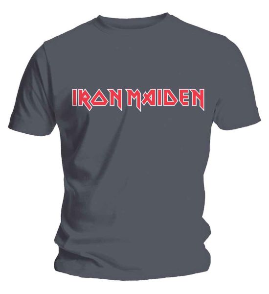 Iron Maiden: Classic Logo - Charcoal Grey T-Shirt