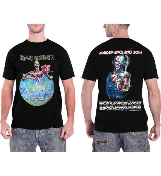 Iron Maiden: England 2014 Tour (Back Print) - Black T-Shirt