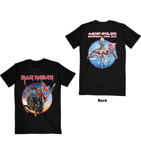 Iron Maiden: Euro Tour (Back Print) - Black T-Shirt