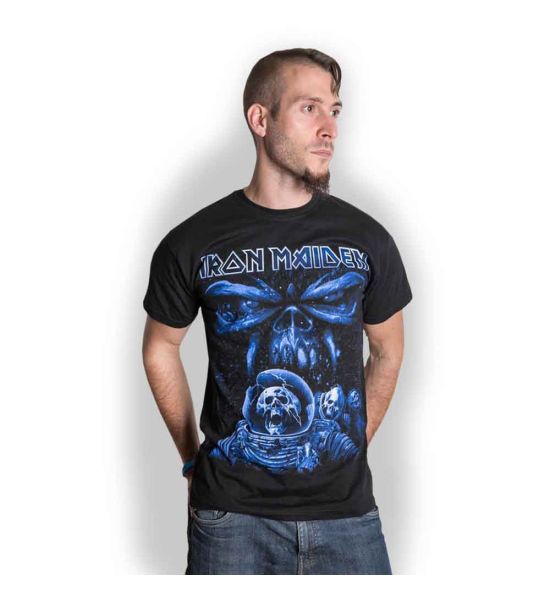 Iron Maiden: Final Frontier Blue Album Spaceman - Black T-Shirt