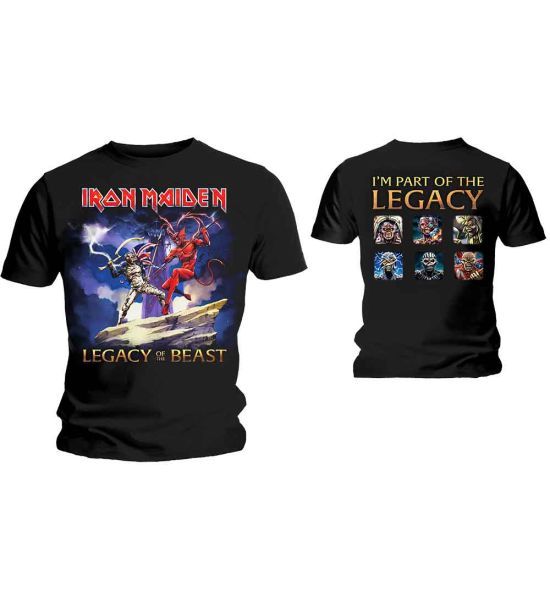 Iron Maiden: Legacy Beast Fight (Back Print) - Black T-Shirt