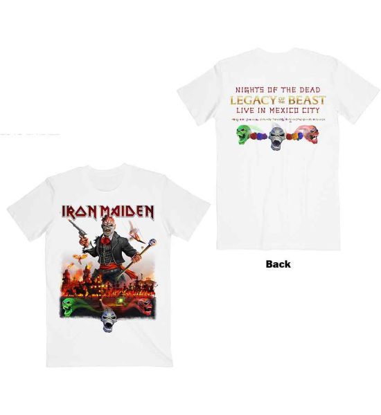 Iron Maiden: Legacy of the Beast Live In Mexico City (Back Print) - White T-Shirt