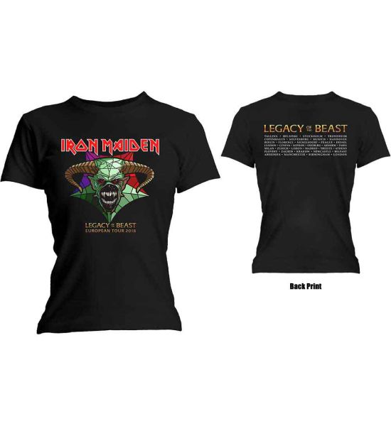 Iron Maiden: Legacy of the Beast Tour (Back Print) - Ladies Black T-Shirt