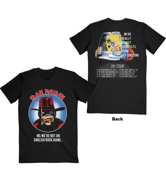 Iron Maiden: Not An English Rock Band (Back Print) - Black T-Shirt