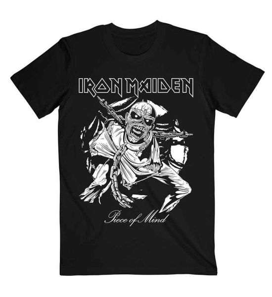 Iron Maiden: Piece of Mind Mono Eddie - Black T-Shirt