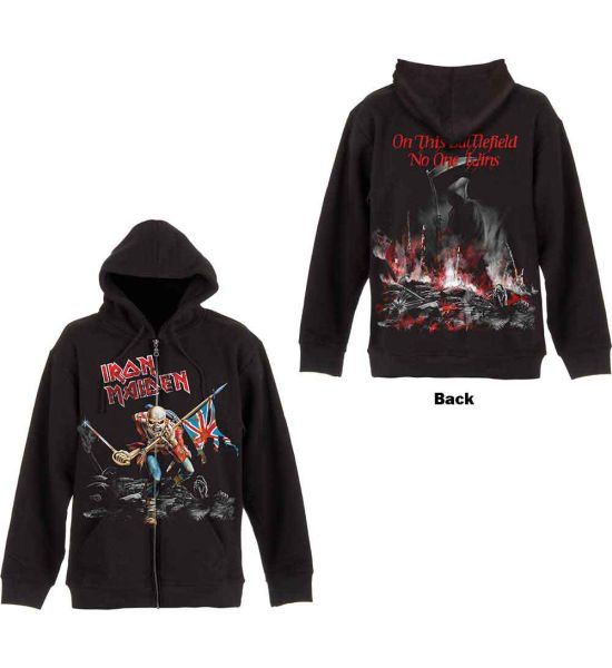 Iron Maiden: Scuffed Trooper (Back Print) - Black Zip-up Hoodie