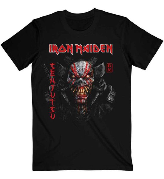 Iron Maiden: Senjutsu Black Cover Vertical Logo - Black T-Shirt