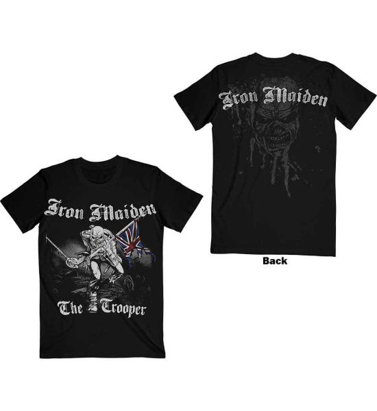 Iron Maiden: Sketched Trooper (Back Print) - Black T-Shirt