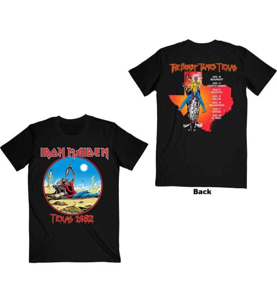 Iron Maiden: The Beast Tames Texas (Back Print) - Black T-Shirt