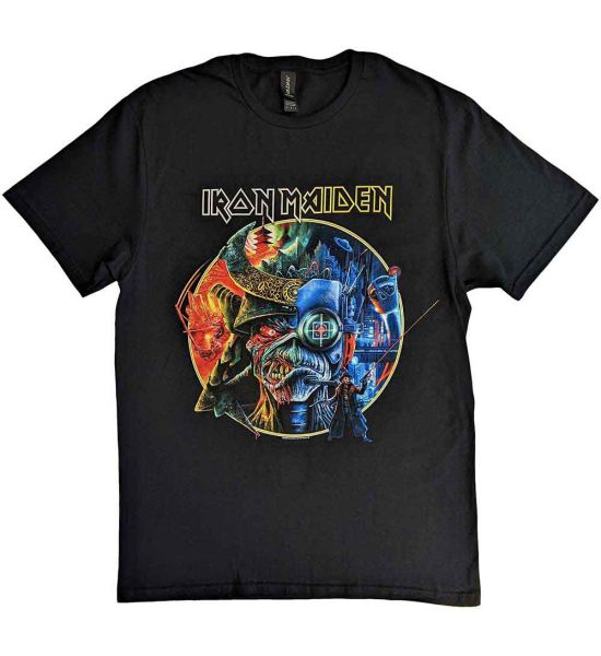 Iron Maiden: The Future Past Tour '23 Circle Art - Black T-Shirt