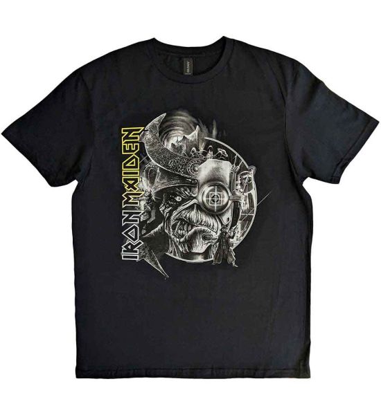 Iron Maiden: The Future Past Tour '23 Greyscale - Black T-Shirt