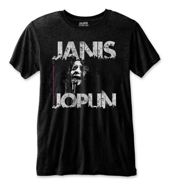 Janis Joplin: Shea '70 (Eco Friendly) - Black T-Shirt