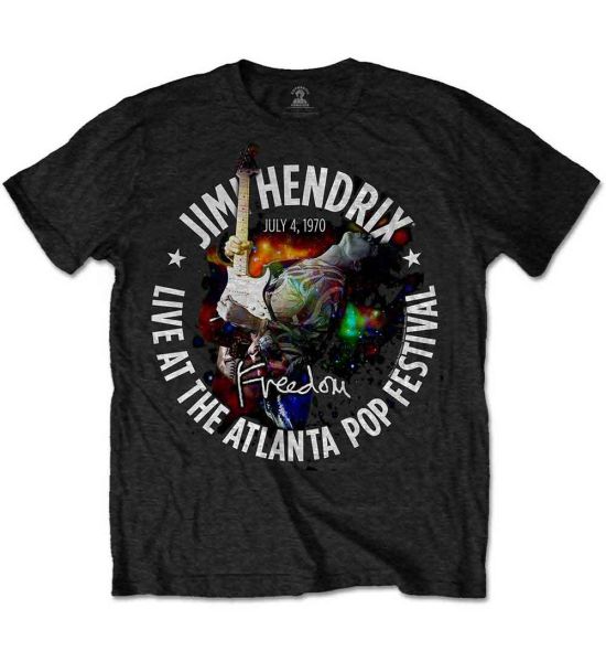 Jimi Hendrix: Atlanta Pop Festival 1970 - Black T-Shirt