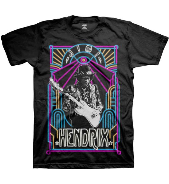 Jimi Hendrix: Electric Ladyland Neon - Black T-Shirt