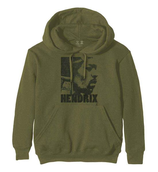 Jimi Hendrix: Let Me Live - Khaki Green Pullover Hoodie