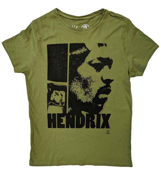 Jimi Hendrix: Let Me Live - Ladies Khaki Green T-Shirt