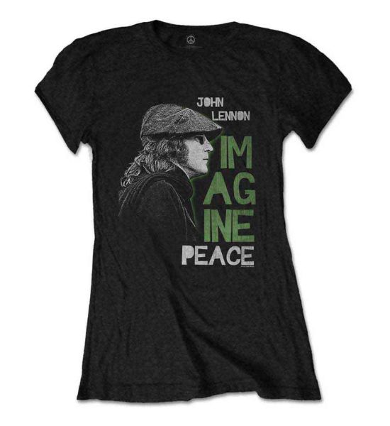 John Lennon: Imagine Peace - Ladies Black T-Shirt