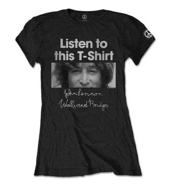 John Lennon: Listen Lady - Ladies Black T-Shirt