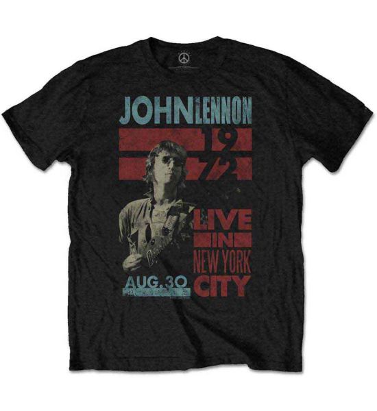 John Lennon: Live in NYC - Black T-Shirt