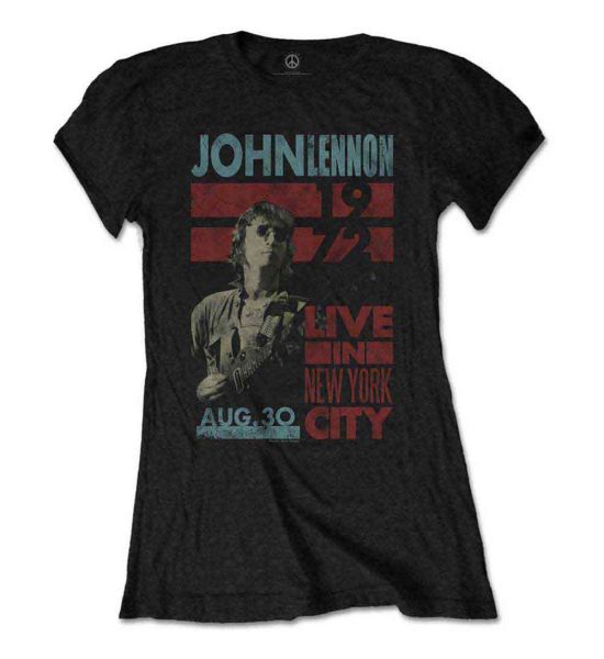 John Lennon: Live in NYC - Ladies Black T-Shirt