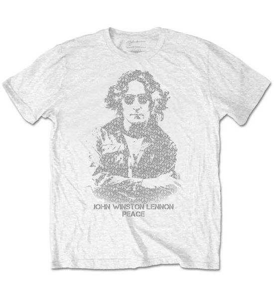 John Lennon: Peace - White T-Shirt