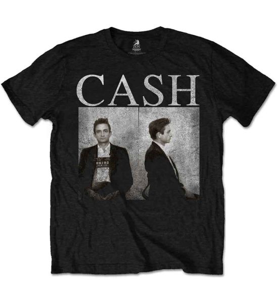 Johnny Cash: Mug Shot - Black T-Shirt