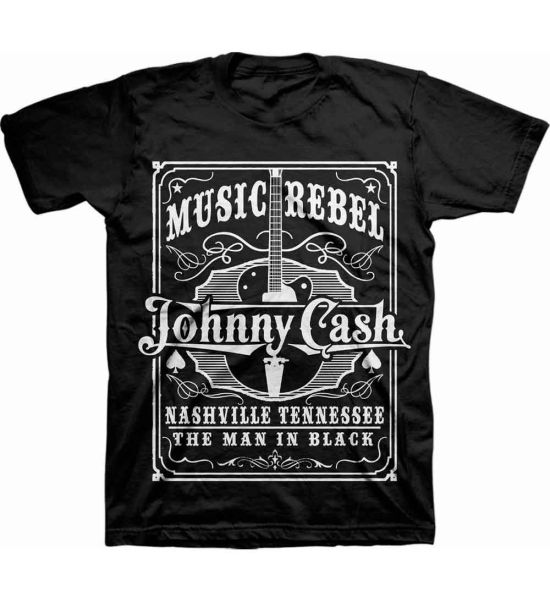 Johnny Cash: Music Rebel - Black T-Shirt