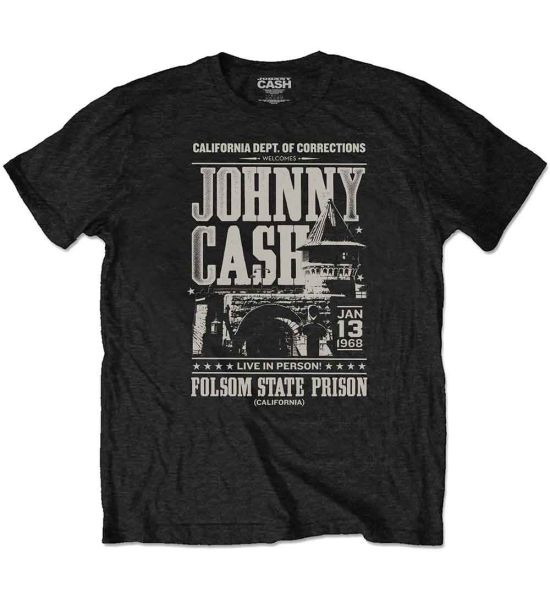 Johnny Cash: Prison Poster (Eco Friendly) - Black T-Shirt