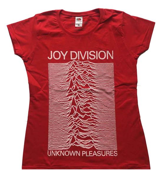 Joy Division: Unknown Pleasures - Ladies Red T-Shirt