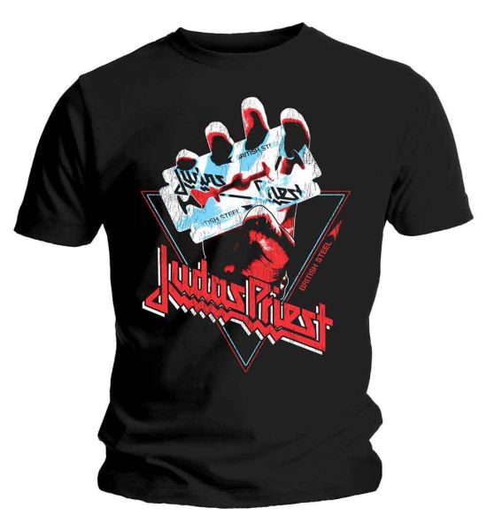 Judas Priest: British Steel Hand Triangle - Black T-Shirt