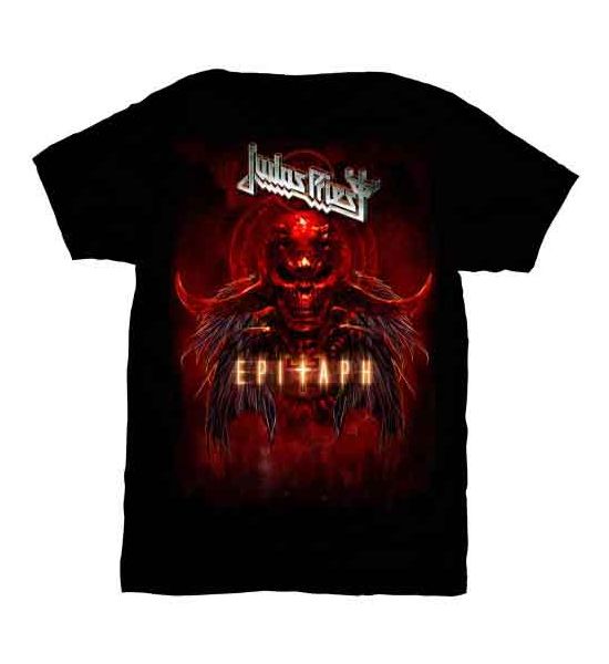 Judas Priest: Epitaph Red Horns - Black T-Shirt