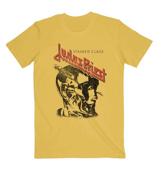 Judas Priest: Stained Class Vintage Head - Yellow T-Shirt