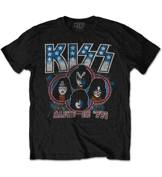 KISS: Alive In '77 - Black T-Shirt