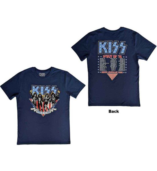 KISS: Americana (Back Print) - Denim Blue T-Shirt