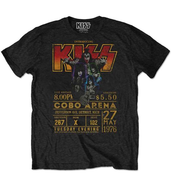 KISS: Cobo Arena '76 (Eco Friendly) - Black T-Shirt