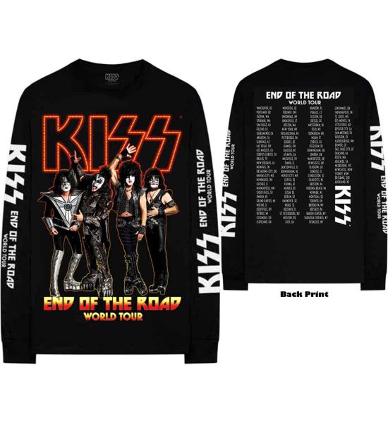 KISS: End Of The Road Tour (Back Print, Sleeve Print) - Black Long Sleeve T-Shirt