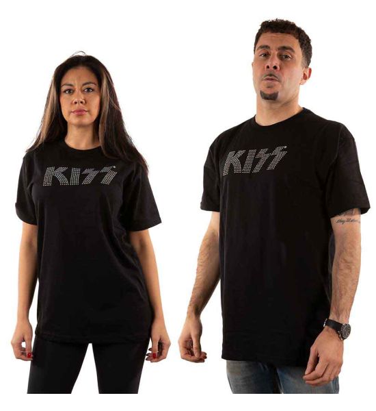 KISS: Logo (Embellished) - Black T-Shirt