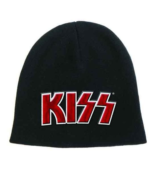 KISS: Red on White Logo - Black Beanie Hat