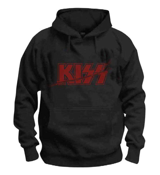 KISS: Slashed Logo - Black Pullover Hoodie