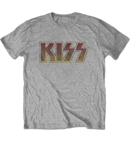 KISS: Vintage Classic Logo - Grey T-Shirt